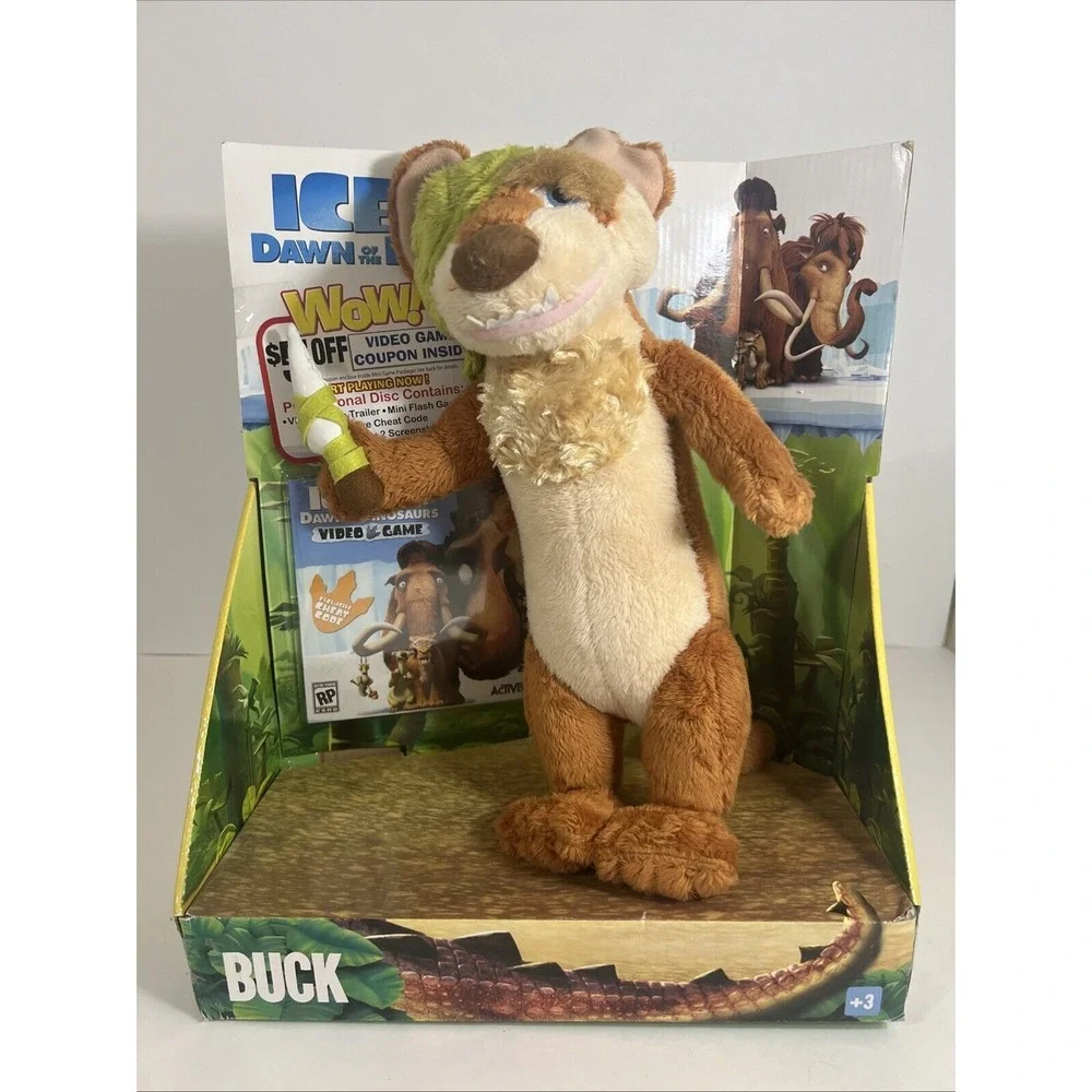 Ice Age Dawn Of The Dinosaurs. NIB Buck Plush With Video Game PCCDRom Activision